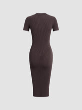 Solid Short Sleeve Sweater Dress